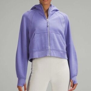 Lululemon Oversized Hooded Full Zip Cropped Scuba in Lavender